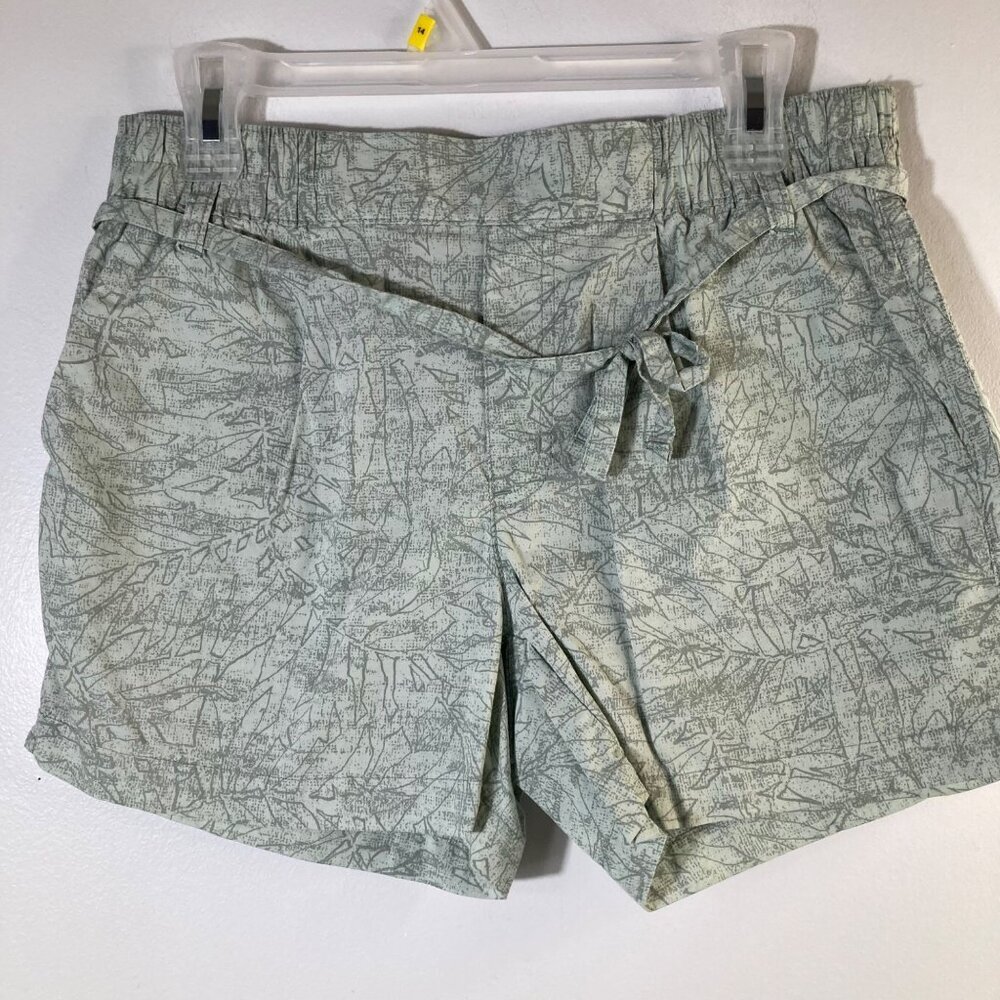Womens Columbia Belted Shorts Green Gray S‎ 4 Cotton Pockets